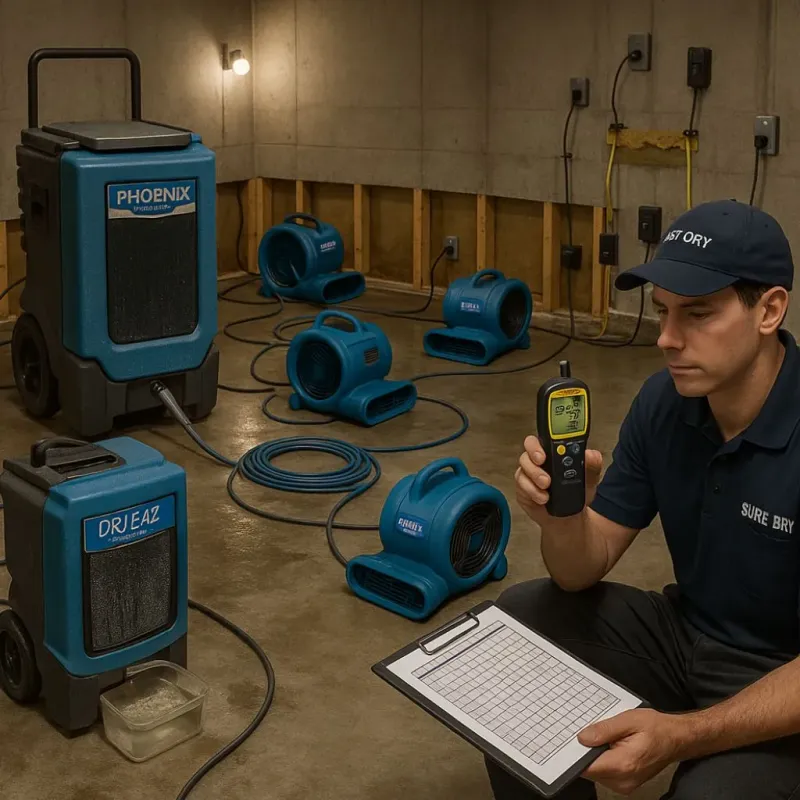 Structural Drying and Dehumidification process in Lancaster, TX